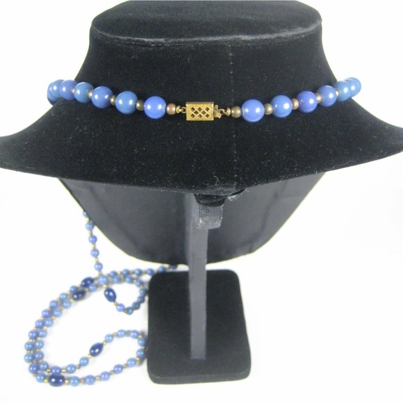 Necklace Lucite Plastic Beaded 55 in Strand Jewelry Goldtone Box Clasp Vintage - Picture 5 of 6